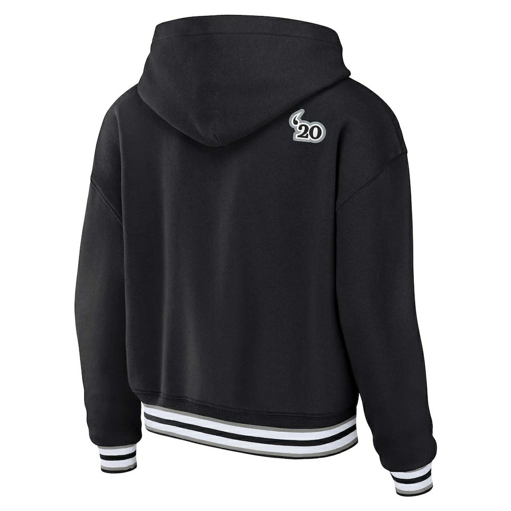 Las Vegas Raiders WEAR by Erin Andrews Women's Plus Size Lace-Up Pullover Hoodie Black - NFL