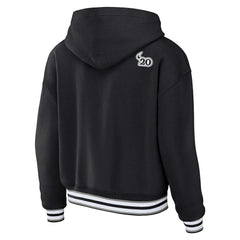Las Vegas Raiders WEAR by Erin Andrews Women's Plus Size Lace-Up Pullover Hoodie Black - NFL