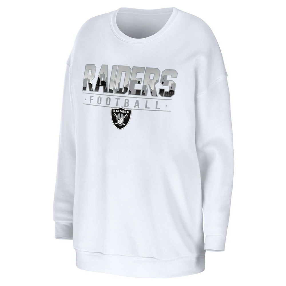 Las Vegas Raiders WEAR by Erin Andrews Women's Domestic Pullover Sweatshirt White - NFL