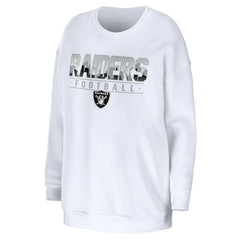 Las Vegas Raiders WEAR by Erin Andrews Women's Domestic Pullover Sweatshirt White - NFL
