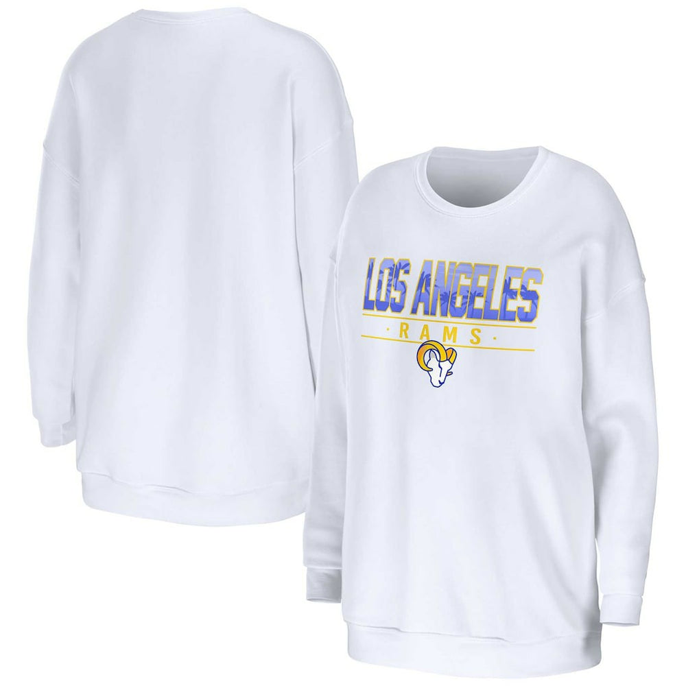 Los Angeles Rams WEAR by Erin Andrews Women's Domestic Pullover Sweatshirt White - NFL