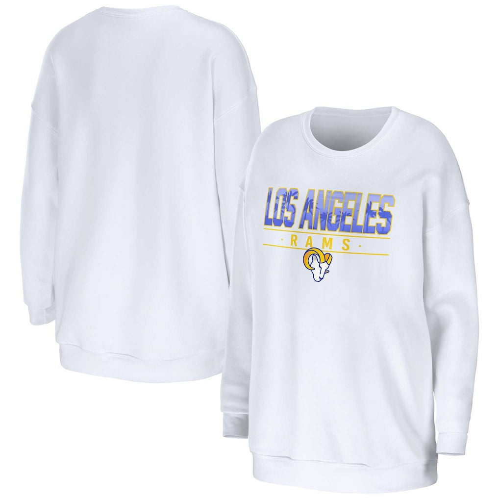 Los Angeles Rams WEAR by Erin Andrews Women's Domestic Pullover Sweatshirt White - NFL