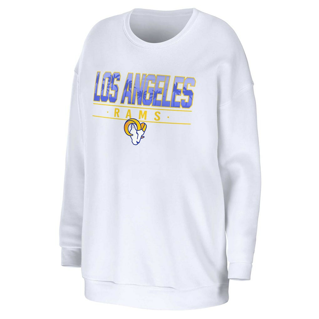 Los Angeles Rams WEAR by Erin Andrews Women's Domestic Pullover Sweatshirt White - NFL