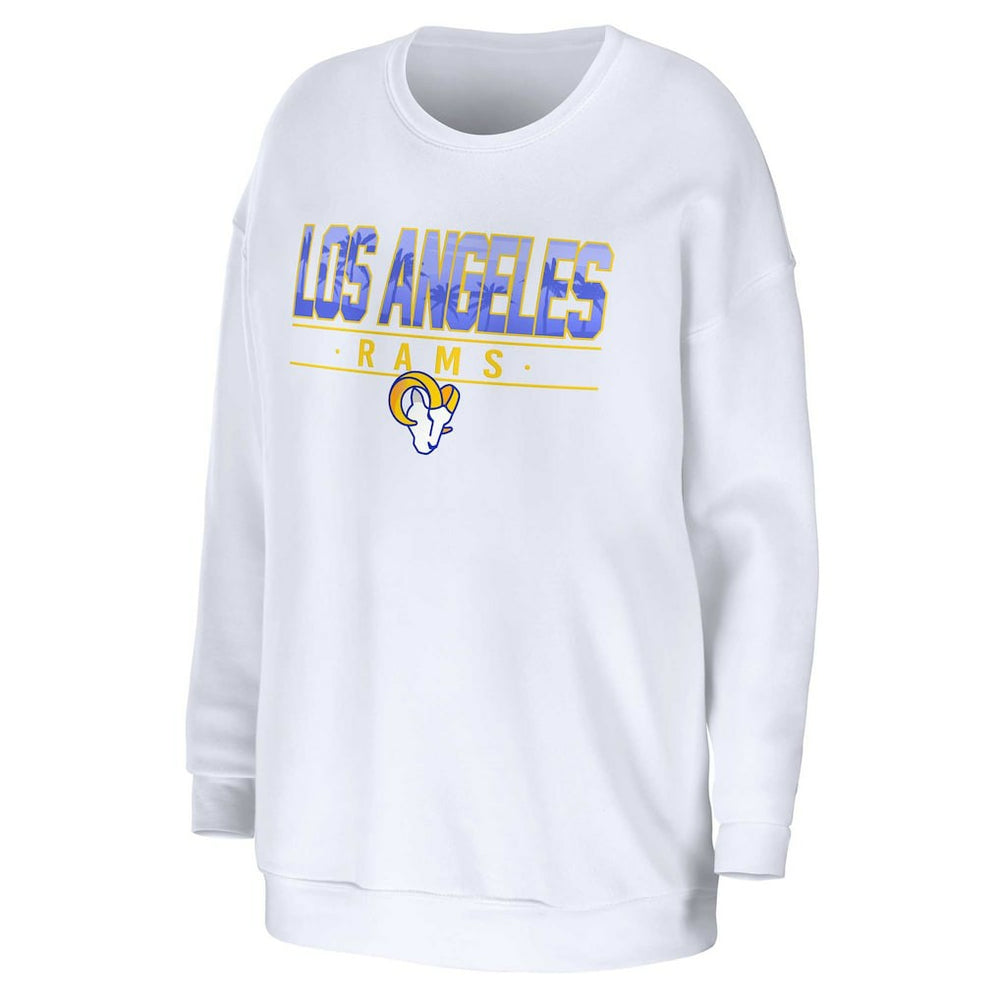 Los Angeles Rams WEAR by Erin Andrews Women's Domestic Pullover Sweatshirt White - NFL
