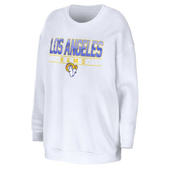 Los Angeles Rams WEAR by Erin Andrews Women's Domestic Pullover Sweatshirt White - NFL