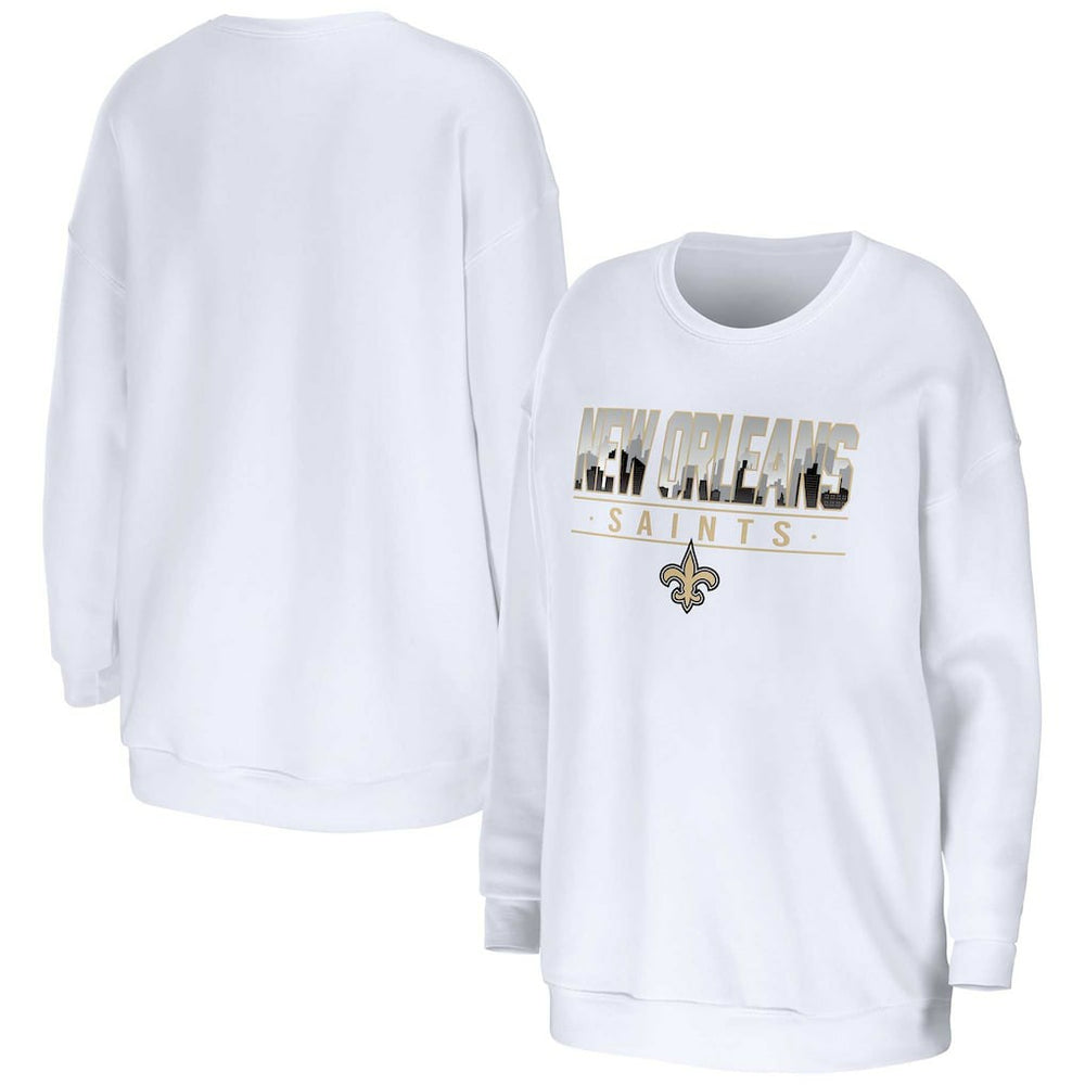 New Orleans Saints WEAR by Erin Andrews Women's Domestic Pullover Sweatshirt White - NFL