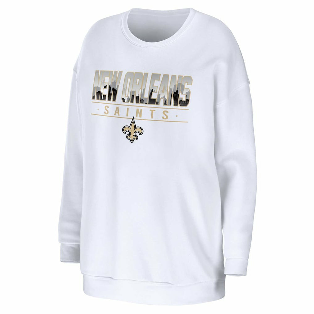 New Orleans Saints WEAR by Erin Andrews Women's Domestic Pullover Sweatshirt White - NFL