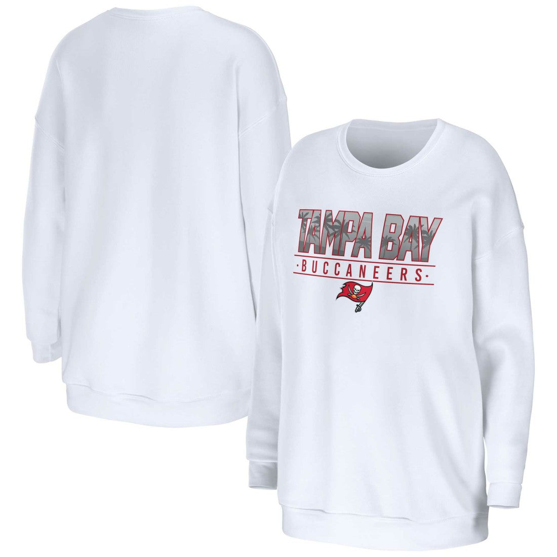 Tampa Bay Buccaneers WEAR by Erin Andrews Women's Domestic Pullover Sweatshirt White - NFL