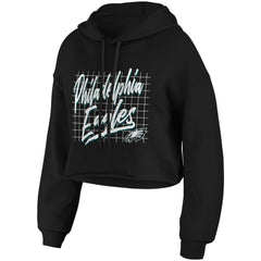 Philadelphia Eagles WEAR by Erin Andrews Women's Domestic Cropped Pullover Hoodie Black - NFL