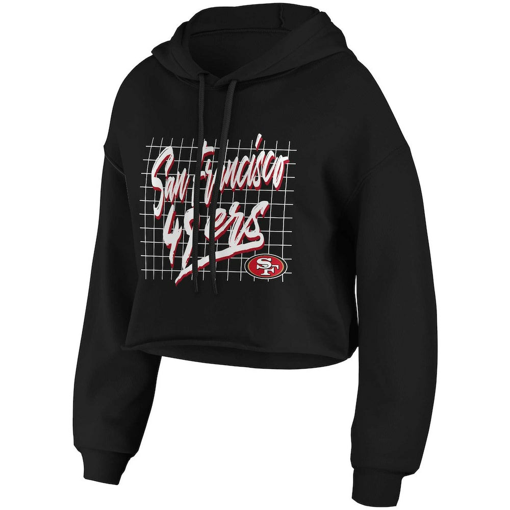 San Francisco 49ers WEAR by Erin Andrews Women's Domestic Cropped Pullover Hoodie Black - NFL