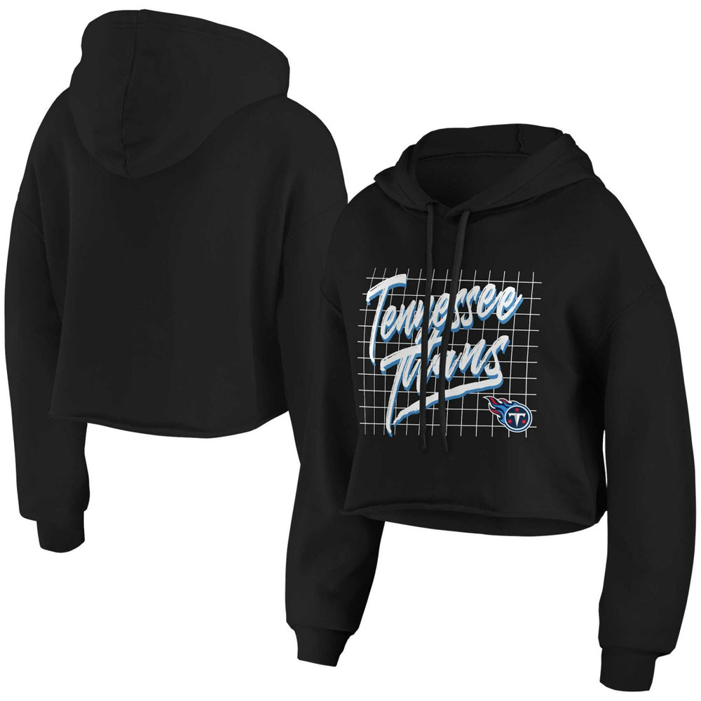 Tennessee Titans WEAR by Erin Andrews Women's Domestic Cropped Pullover Hoodie Black - NFL