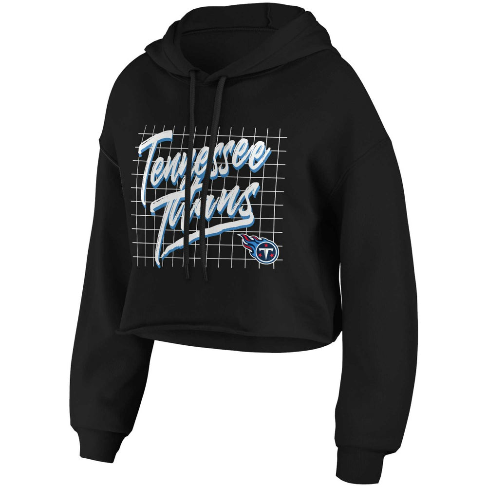 Tennessee Titans WEAR by Erin Andrews Women's Domestic Cropped Pullover Hoodie Black - NFL
