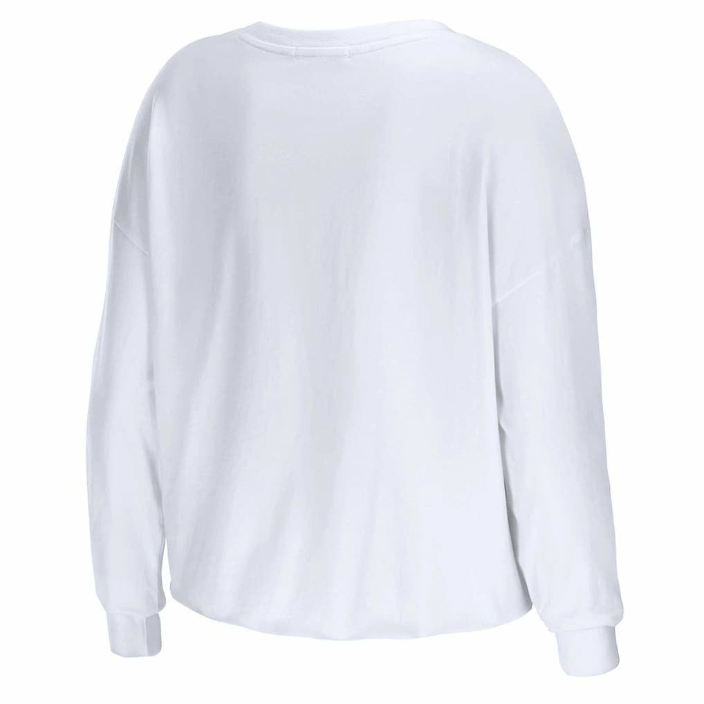 Atlanta Falcons WEAR by Erin Andrews Women's Domestic Cropped Long Sleeve T-Shirt White - NFL