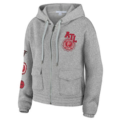 Atlanta Falcons WEAR by Erin Andrews Women's Full-Zip Hoodie Heather Gray - NFL