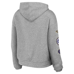 Baltimore Ravens WEAR by Erin Andrews Women's Full-Zip Hoodie Heather Gray - NFL