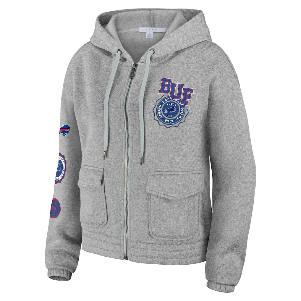 Buffalo Bills WEAR by Erin Andrews Women's Full-Zip Hoodie Heather Gray - NFL