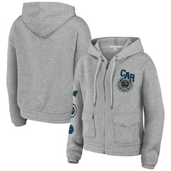 Carolina Panthers WEAR by Erin Andrews Women's Full-Zip Hoodie Heather Gray - NFL