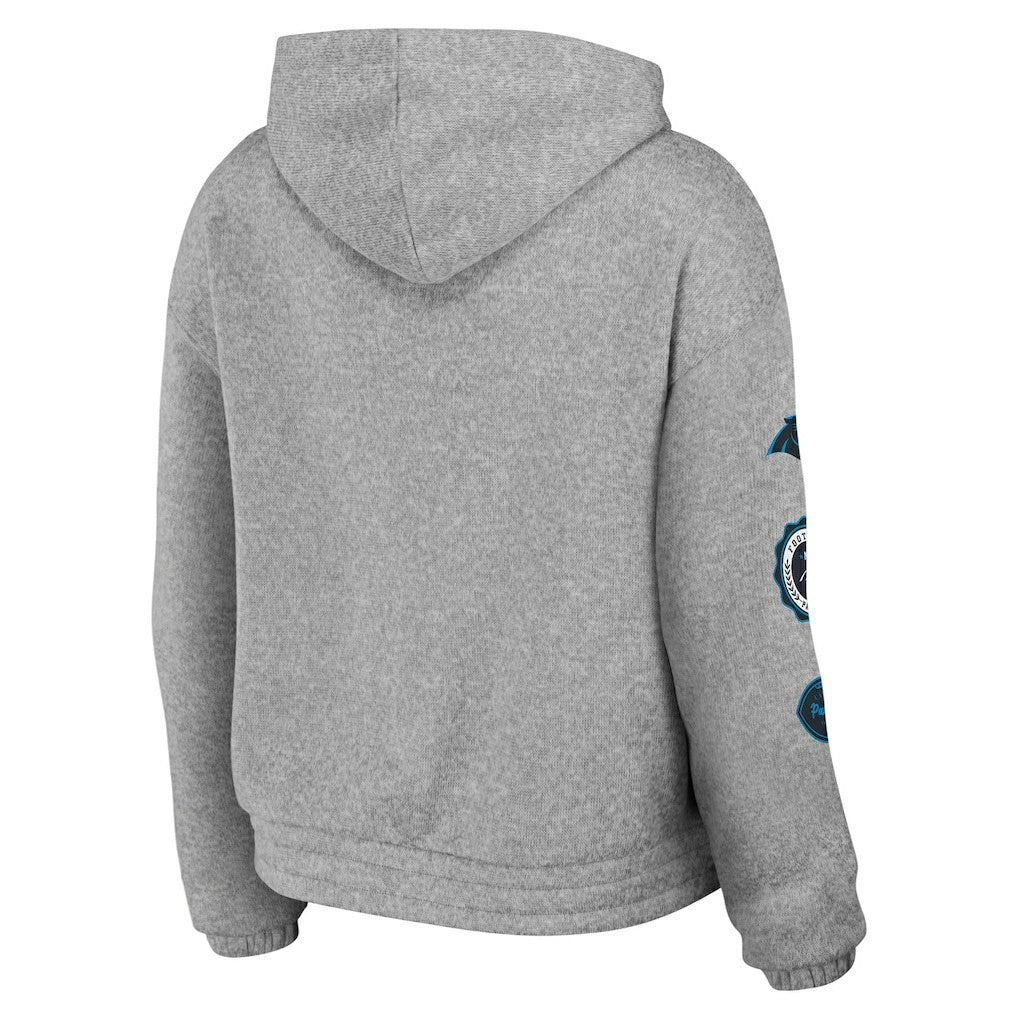 Carolina Panthers WEAR by Erin Andrews Women's Full-Zip Hoodie Heather Gray - NFL