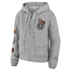 Cincinnati Bengals WEAR by Erin Andrews Women's Full-Zip Hoodie Heather Gray - NFL