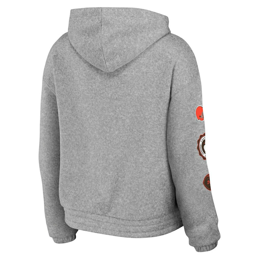 Cleveland Browns WEAR by Erin Andrews Women's Full-Zip Hoodie Heather Gray - NFL