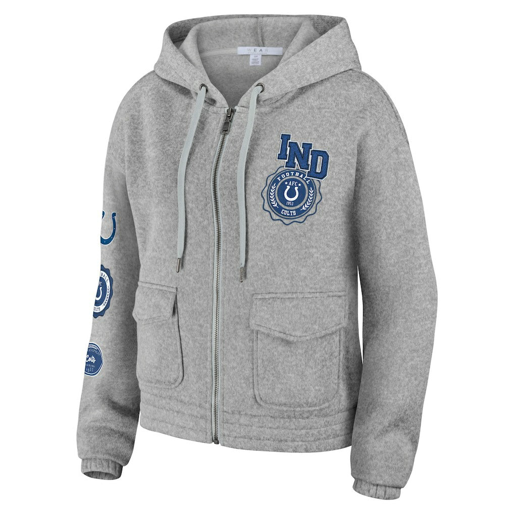 Indianapolis Colts WEAR by Erin Andrews Women's Full-Zip Hoodie Heather Gray - NFL
