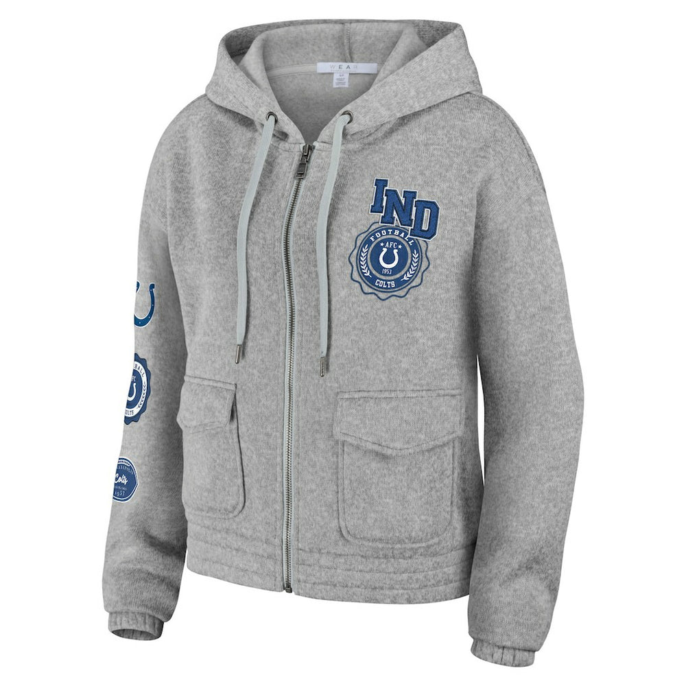 Indianapolis Colts WEAR by Erin Andrews Women's Full-Zip Hoodie Heather Gray - NFL