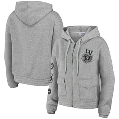 Las Vegas Raiders WEAR by Erin Andrews Women's Full-Zip Hoodie Heather Gray - NFL