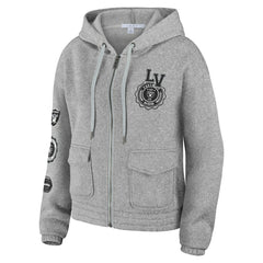 Las Vegas Raiders WEAR by Erin Andrews Women's Full-Zip Hoodie Heather Gray - NFL