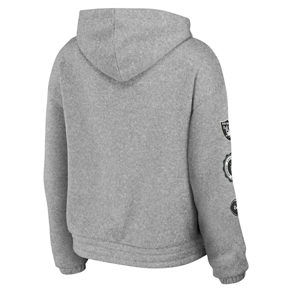 Las Vegas Raiders WEAR by Erin Andrews Women's Full-Zip Hoodie Heather Gray - NFL