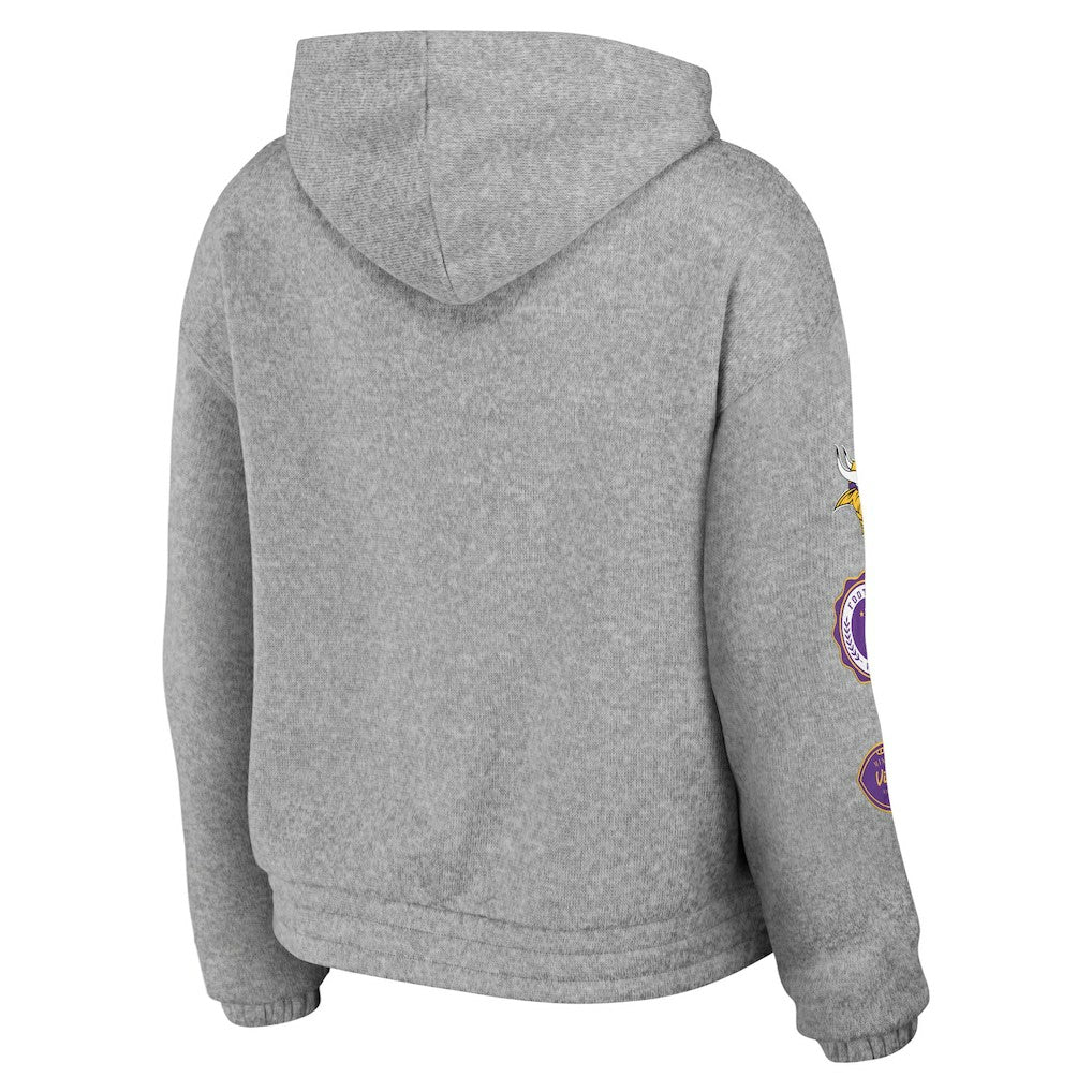 Minnesota Vikings WEAR by Erin Andrews Women's Full-Zip Hoodie Heather Gray - NFL