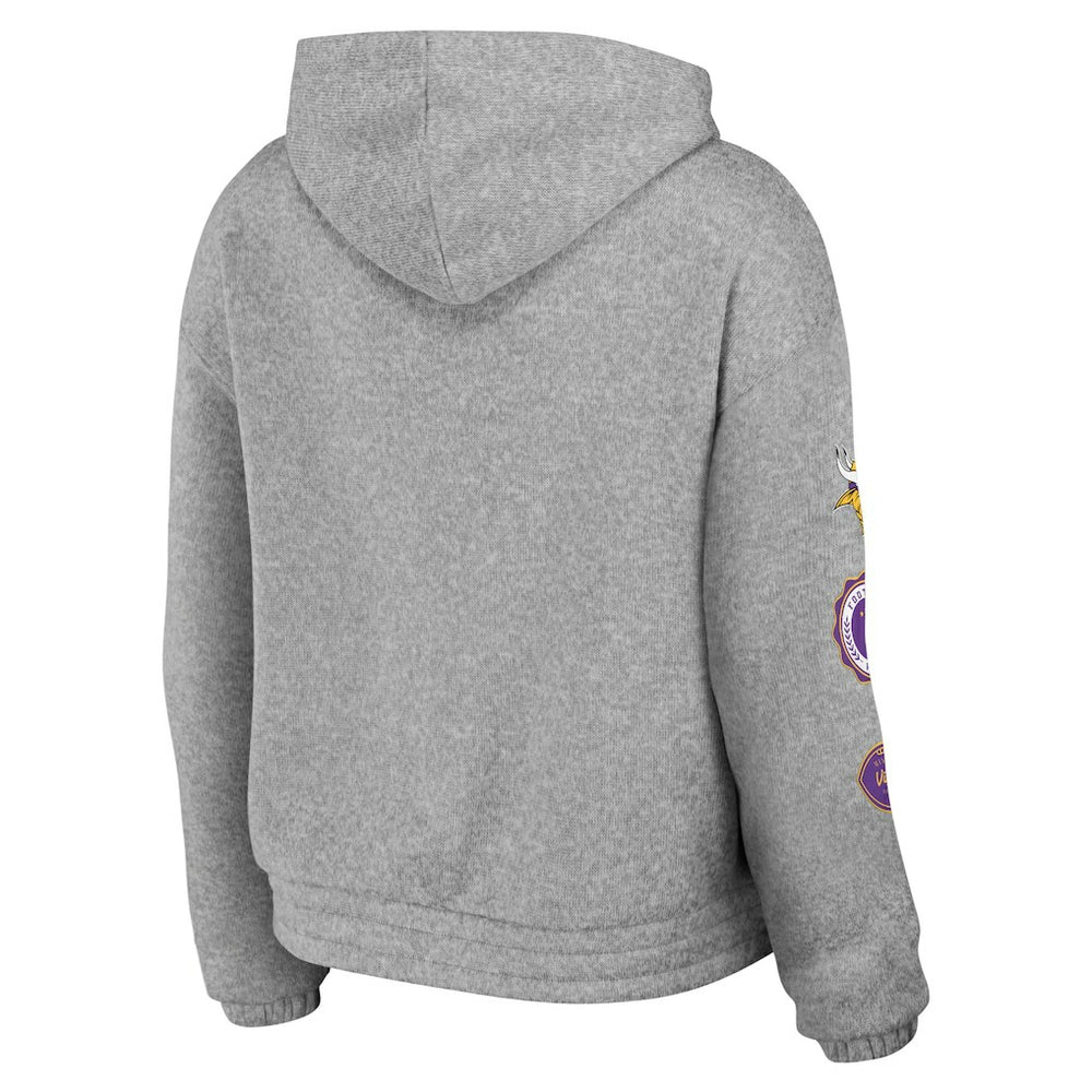 Minnesota Vikings WEAR by Erin Andrews Women's Full-Zip Hoodie Heather Gray - NFL
