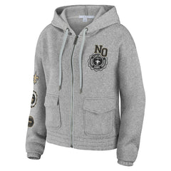 New Orleans Saints WEAR by Erin Andrews Women's Full-Zip Hoodie Heather Gray - NFL