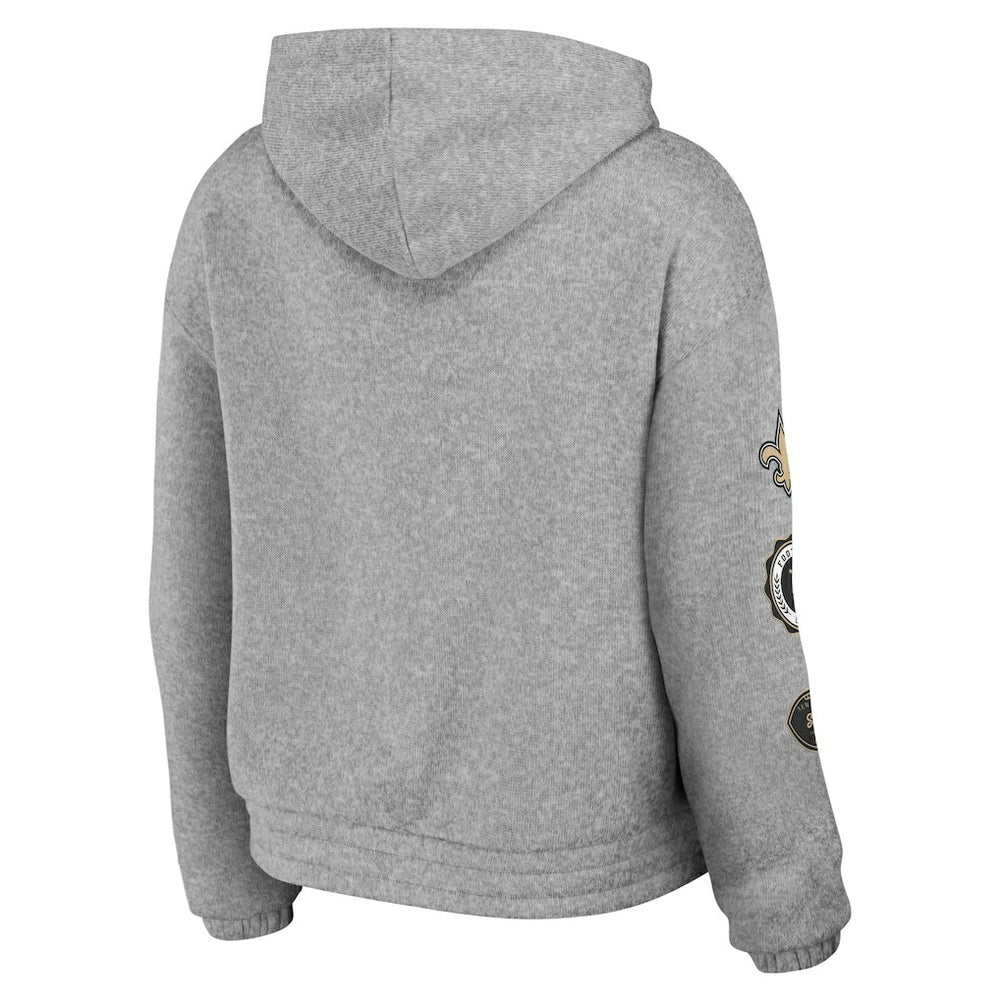 New Orleans Saints WEAR by Erin Andrews Women's Full-Zip Hoodie Heather Gray - NFL