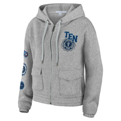 Tennessee Titans WEAR by Erin Andrews Women's Full-Zip Hoodie Heather Gray - NFL