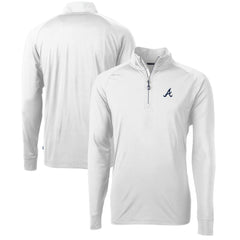 Atlanta Braves Cutter & Buck Adapt Eco Knit Stretch Recycled Quarter-Zip Pullover Top Clearance
