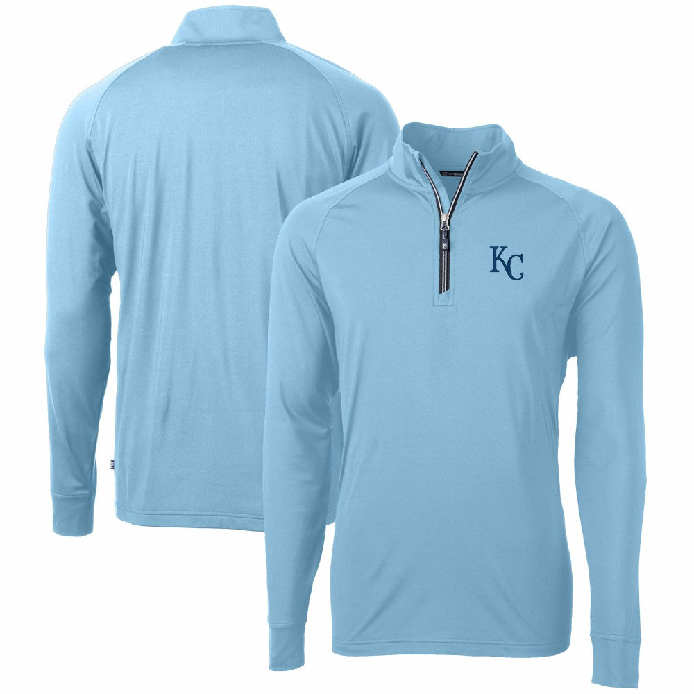 Kansas City Royals Cutter & Buck Adapt Eco Knit Stretch Recycled Quarter-Zip Pullover Top Lifestyle