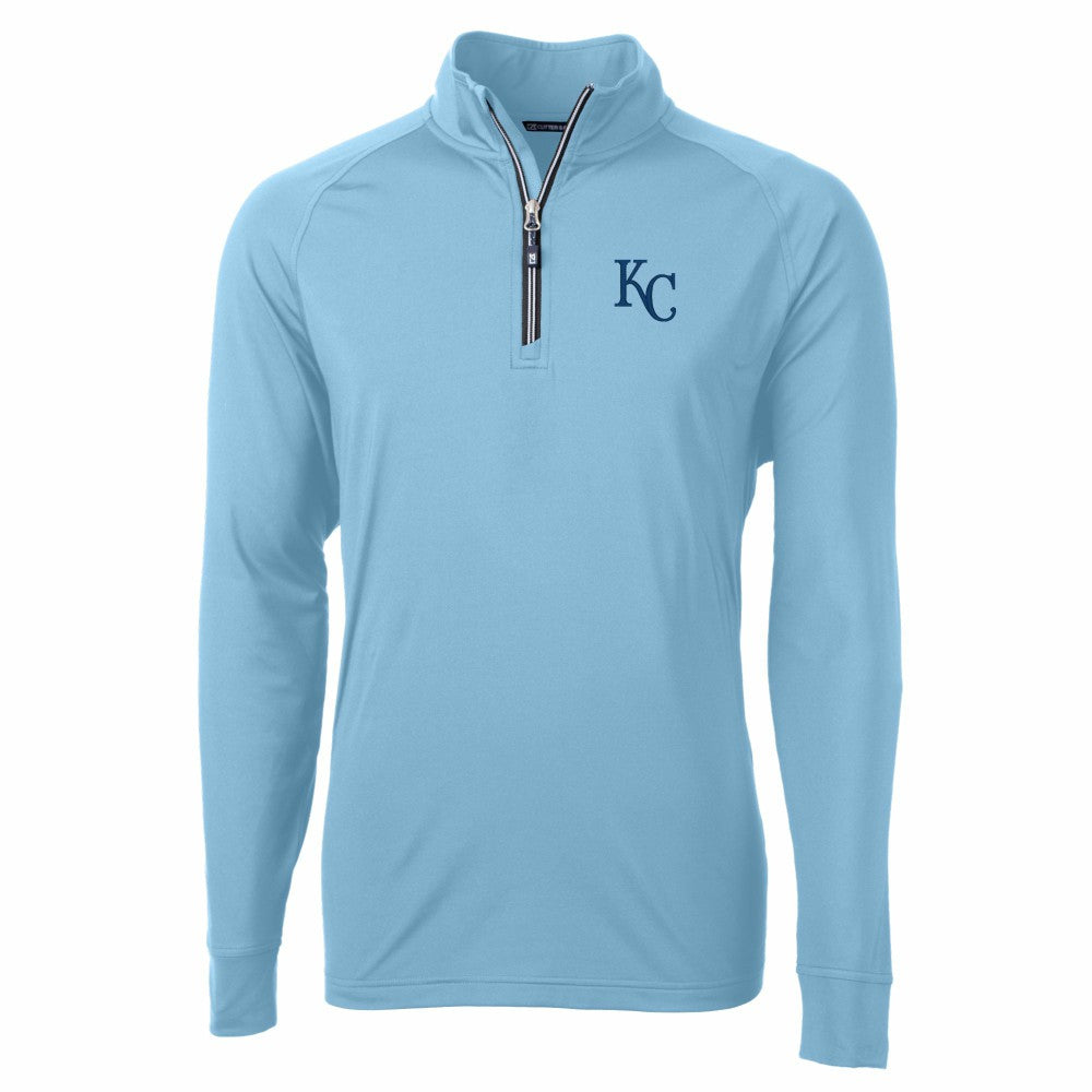 Kansas City Royals Cutter & Buck Adapt Eco Knit Stretch Recycled Quarter-Zip Pullover Top Lifestyle