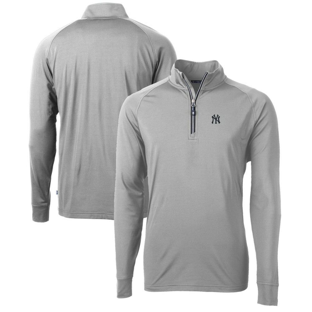 New York Yankees Cutter & Buck Adapt Eco Knit Stretch Recycled Quarter-Zip Pullover Top for sale