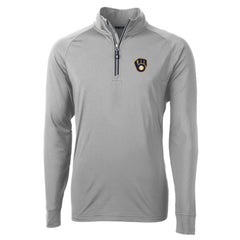 Milwaukee Brewers Cutter & Buck Adapt Eco Knit Stretch Recycled Quarter-Zip Pullover Top Clearance