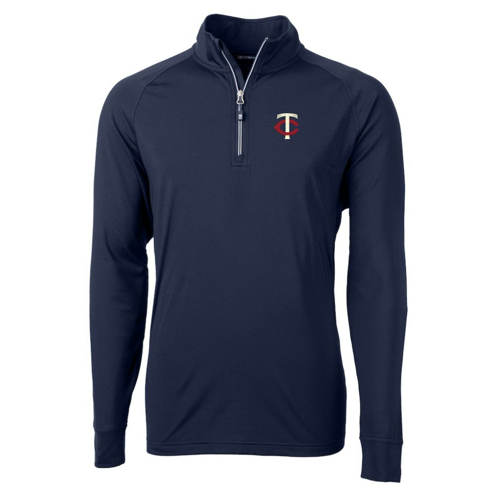 Minnesota Twins Cutter & Buck Adapt Eco Knit Stretch Recycled Quarter-Zip Pullover Top discount