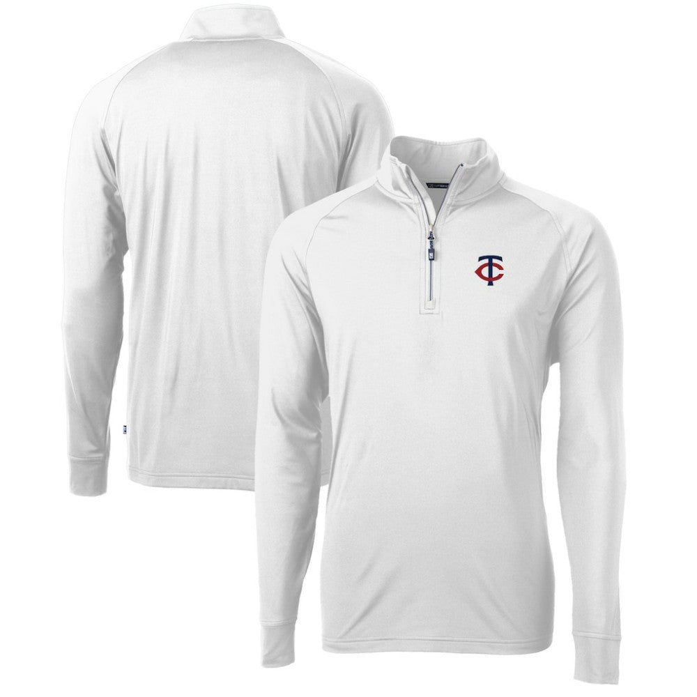 Minnesota Twins Cutter & Buck Adapt Eco Knit Stretch Recycled Quarter-Zip Pullover Top Lifestyle
