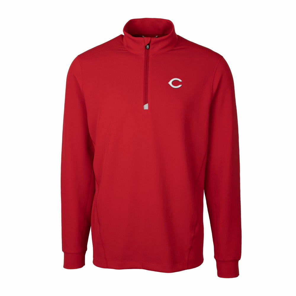 Cincinnati Reds Cutter & Buck Traverse Stretch Quarter-Zip Pullover Top discount