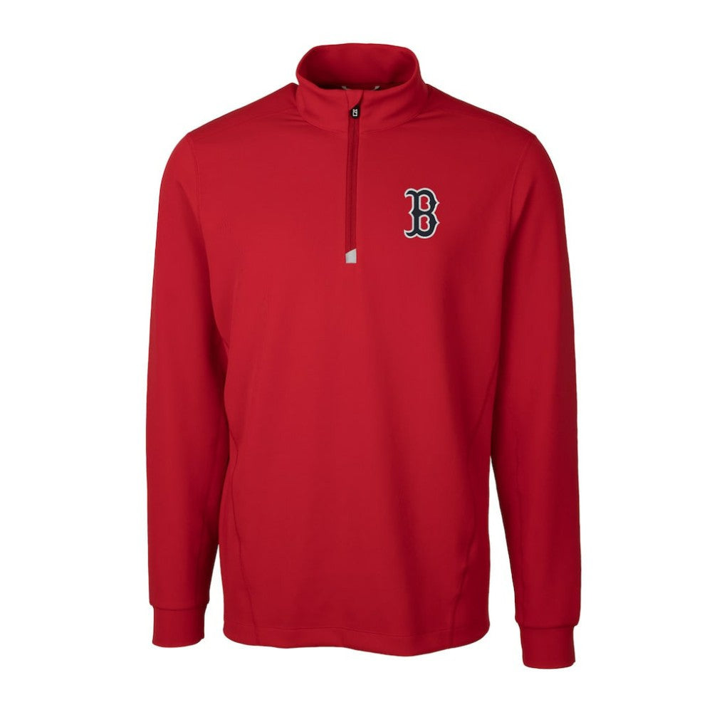 Boston Red Sox Cutter & Buck Traverse Stretch Quarter-Zip Pullover Top On Sale
