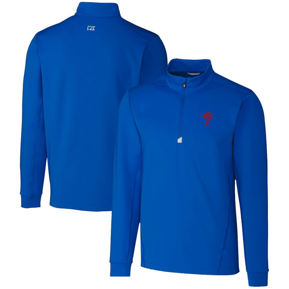Philadelphia Phillies Cutter & Buck Traverse Stretch Quarter-Zip Pullover Top Lifestyle