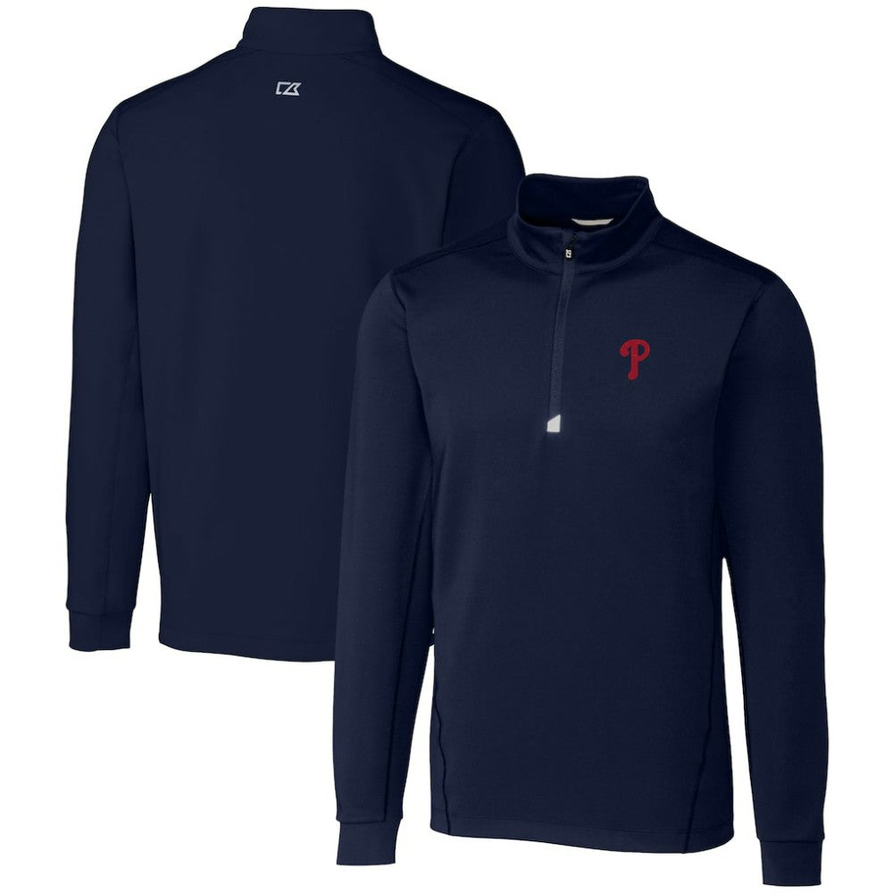 Philadelphia Phillies Cutter & Buck Traverse Stretch Quarter-Zip Pullover Top Sale