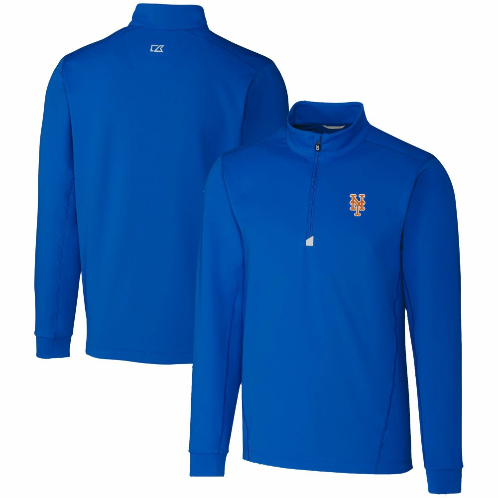 New York Mets Cutter & Buck Traverse Stretch Quarter-Zip Pullover Top Lifestyle