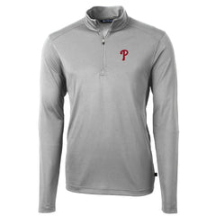 Philadelphia Phillies Cutter & Buck Virtue Eco Pique Recycled Quarter-Zip Pullover Top On Sale