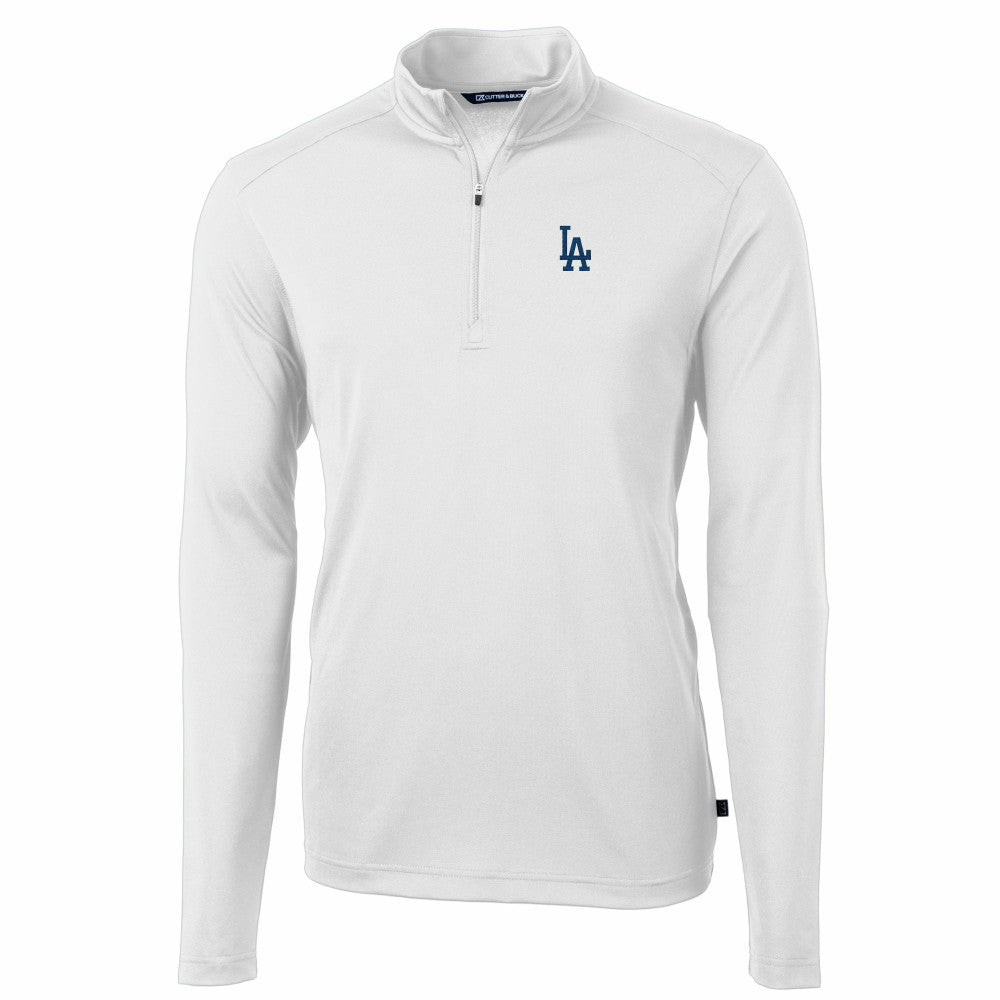Los Angeles Dodgers Cutter & Buck Virtue Eco Pique Recycled Quarter-Zip Pullover Top On Sale