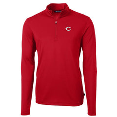 Cincinnati Reds Cutter & Buck Virtue Eco Pique Recycled Quarter-Zip Pullover Top On Sale