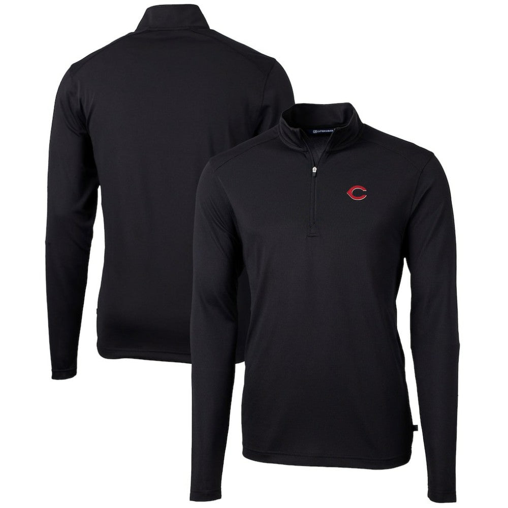 Cincinnati Reds Cutter & Buck Virtue Eco Pique Recycled Quarter-Zip Pullover Top Near Me